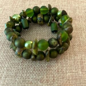 Green “wrap around” bracelet